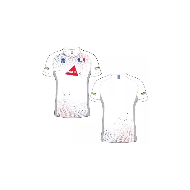 Maillot De Volley-ball Errea France - Neuf - Modèle Course Homme Manches Courtes