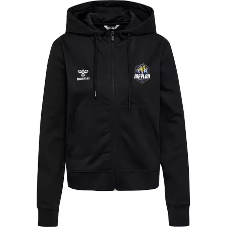 Sweat à capuche zippé femme Meylan HB noir