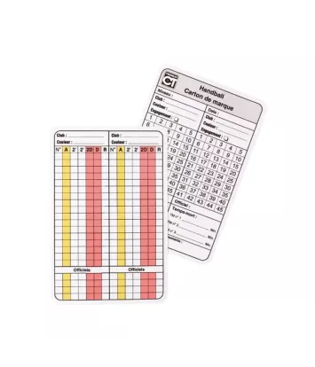 Carton de marque arbitrage handball | Sport Time