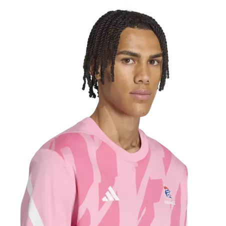 Tee shirt équipe de France de handball masculin rose | Sport time