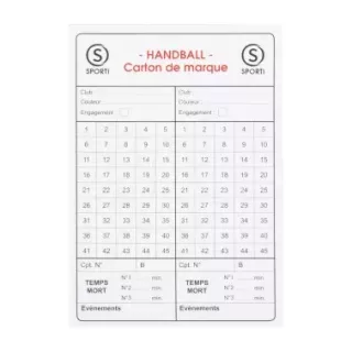 Carton de marque arbitrage handball | Sport Time