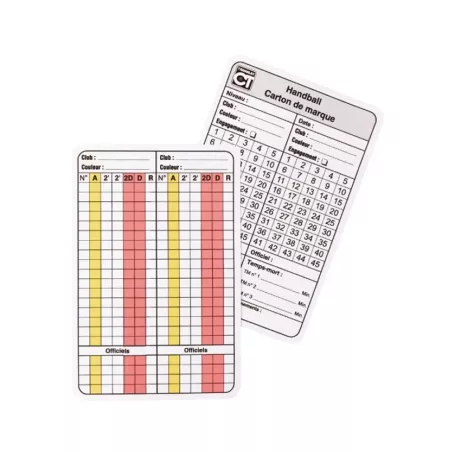 Cartes arbitrage handball lot de 10 - Comité de l'Isére